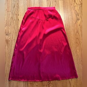 Elegant Red Holiday Party Maxi Skirt
